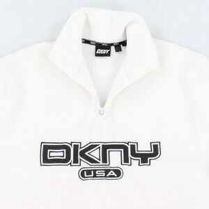 DKNY Men's Zip-Up Sweater in White